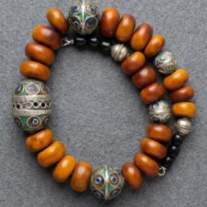 Berber Antique Handmade Silver Filigree Bead Statement Necklace