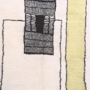 Custom Amazigh Berber Ivory Geometric Natural Wool Living Room Rug