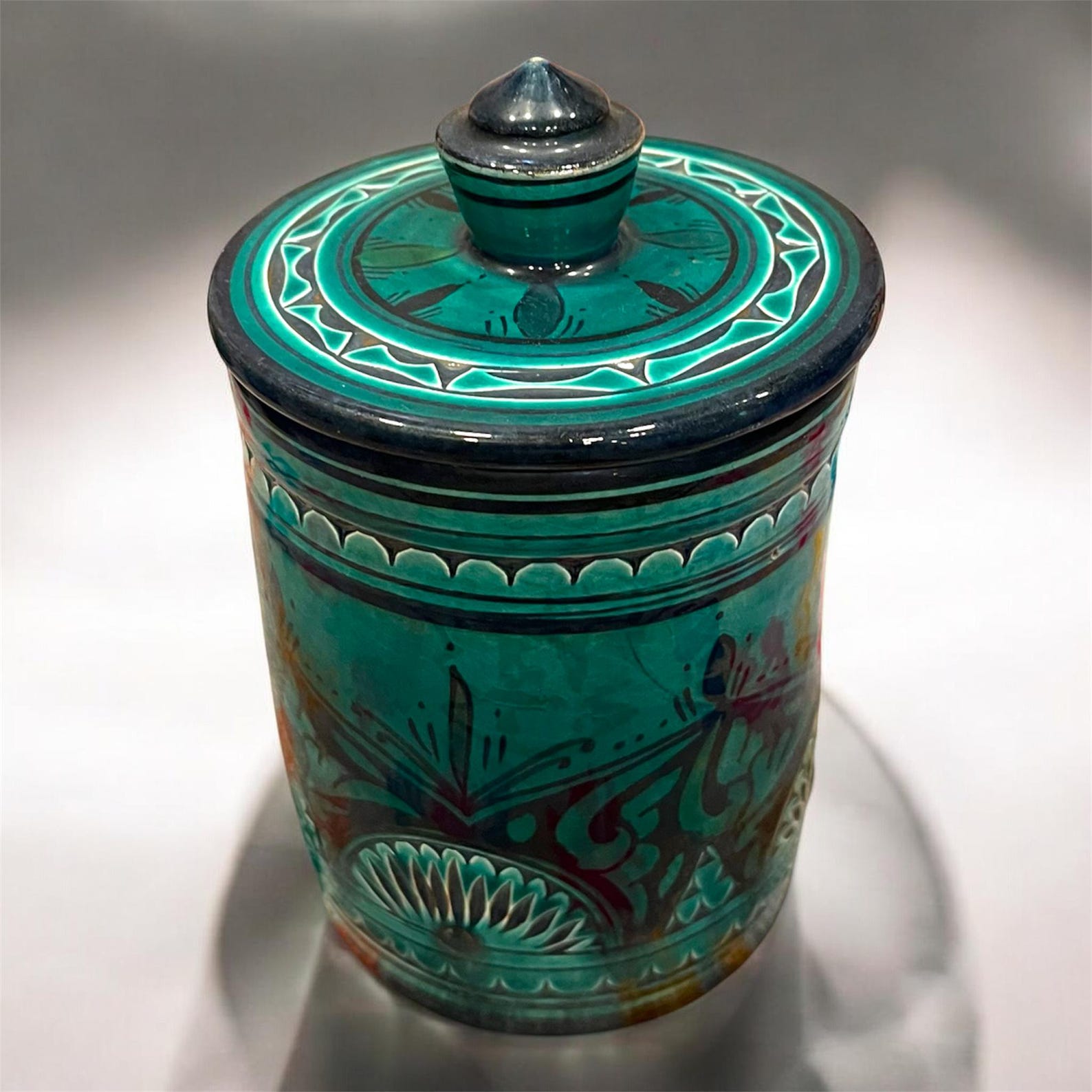 Berber Handmade Storage Jar Lid Hand Ceramic Piece