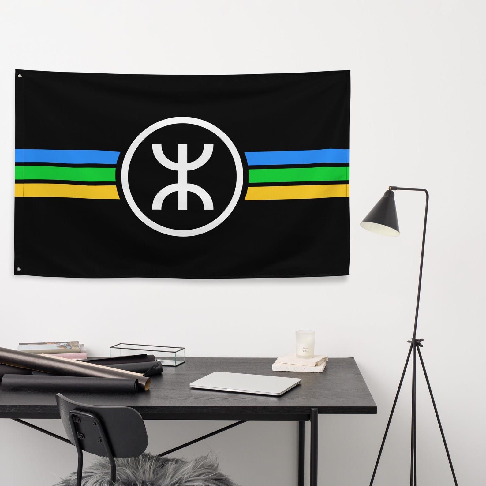 Berber Anarchist Flag North African Indigenous Banner 3x5