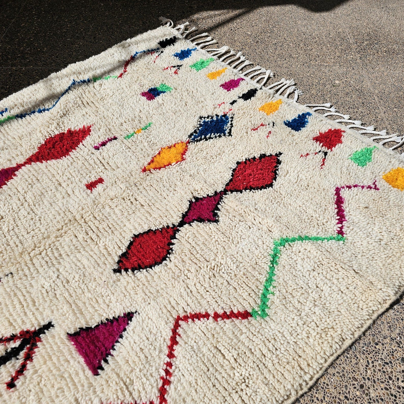 Berber Handmade Vintage Wool Boho Area Rug Neutral Decor