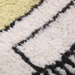 Custom Amazigh Berber Ivory Geometric Natural Wool Living Room Rug