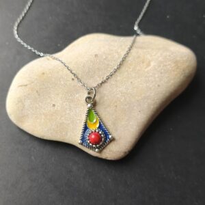 Amazigh Berber Kabyle Stainless Steel Snake Head Pendant Necklace