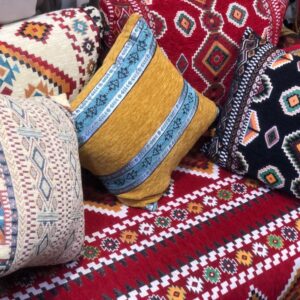 Handmade Amazigh Berber Cotton Chenille Woven Pattern Throw Pillow