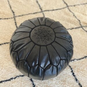 Berber Leather Pouffe Handcrafted Delivered stuffed Ottoman Pouf