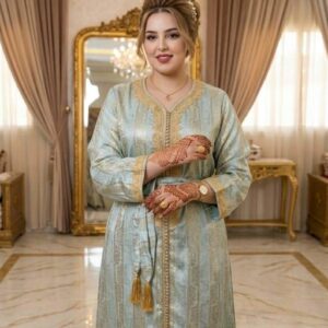Amazigh Caftan Dress Jawhara Luxury Belt Elegant Kaftan
