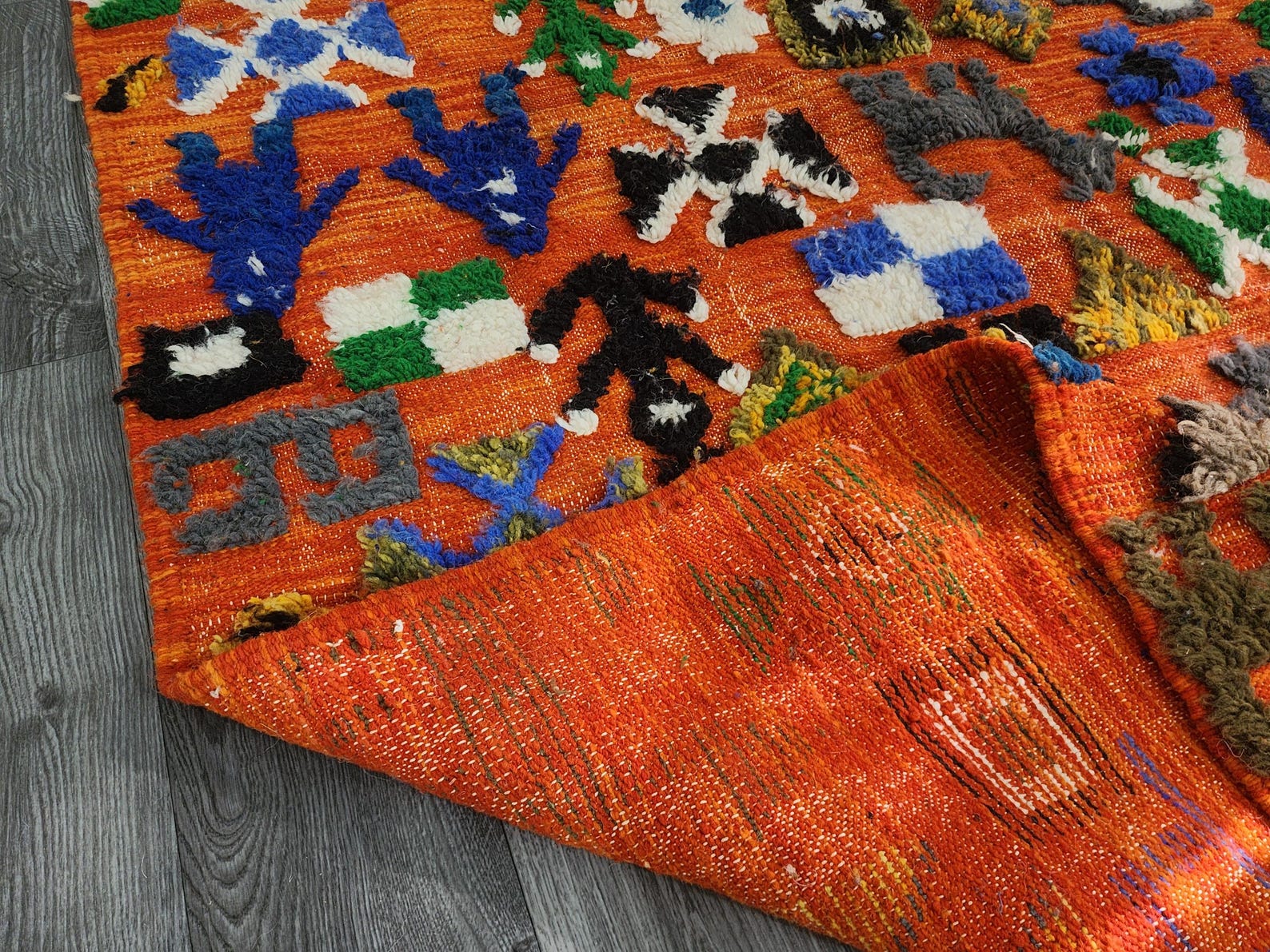 Berber Colorful Authentic Wool Area Taznakhet Boho Rug