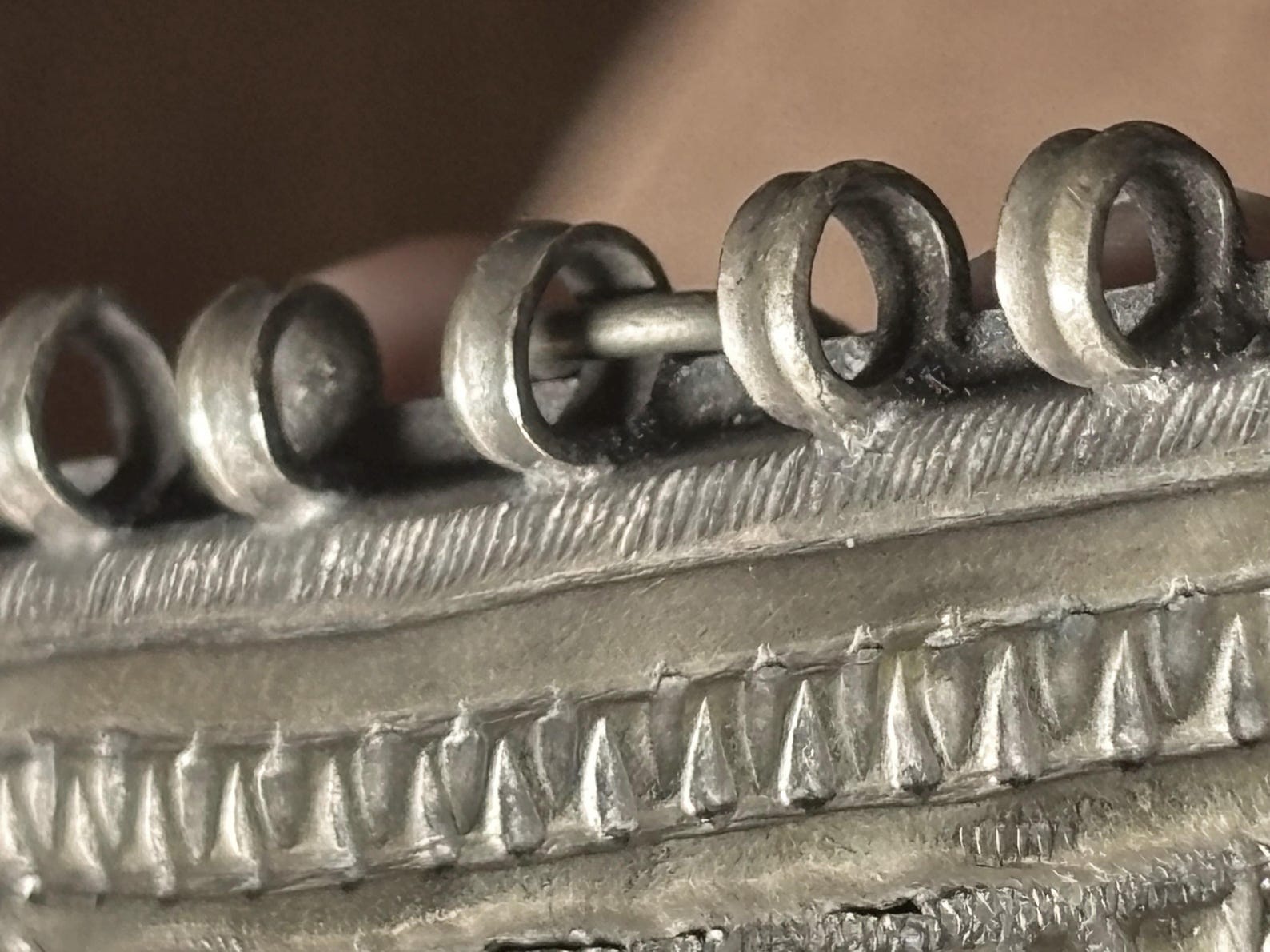 Berber Antique Hand Engraved Silver Alloy Amulet Necklace