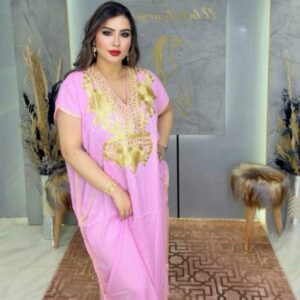 Berber Gandoura marrakech Elegant Embroidered Dress Handmade Kaftan