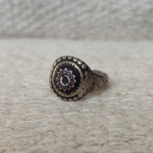 Amazigh Antique Silver Chevron Bead Ring Size 7