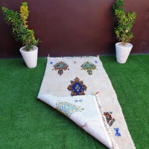 Berber Symbol Handmade Vivid Color Sheep Wool Rug