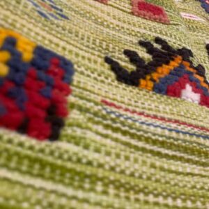 Berber Camel Wool Handmade Runner Rug With Tribal Motifs