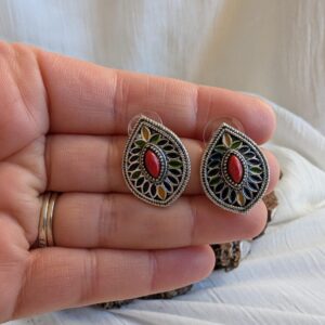 Amazigh Kabyle Handmade Colored Earrings for Heritage Style