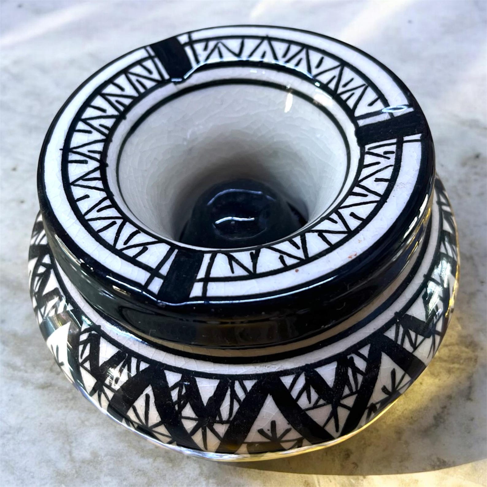 Amazigh Handmade Ashtray Hand Painted Pottery Ceramic Piece