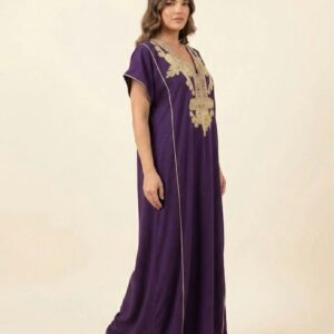 Berber Gandoura Dress Purple Embroidered Elegant summer Kaftan