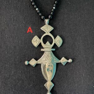 Amazigh HUGE Tuareg Tribal Silver Compass Cross Necklace