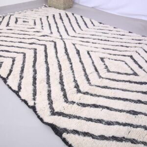 Custom Amazigh Berber Wool Living Room Geometric Neutral Rug