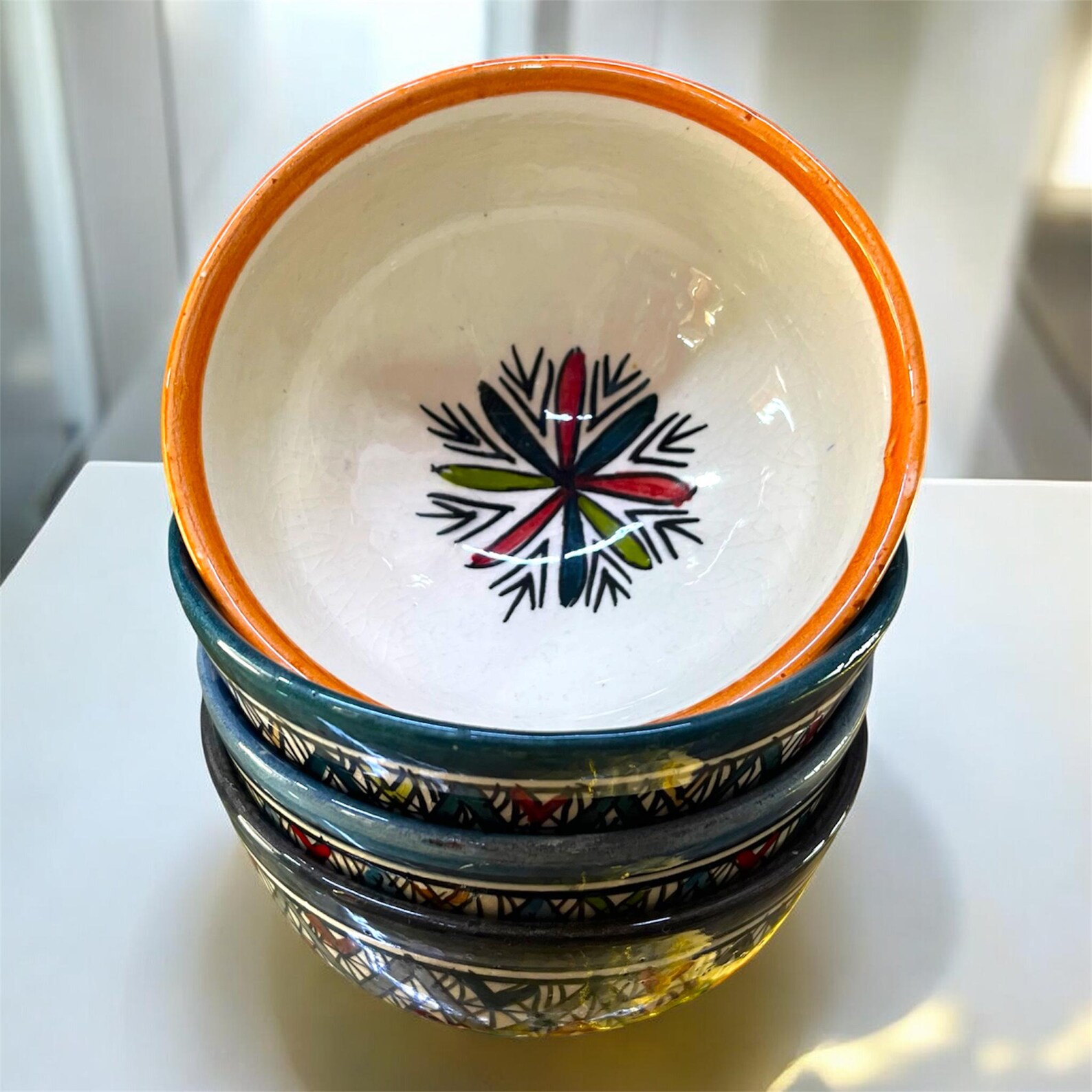 Amazigh Handmade Ceramic Traditional Pottery Hand Painted Bowl