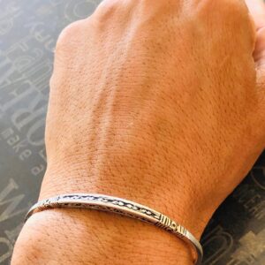 Amazigh Berber gravé Hand-Engraved 925 Silver Adjustable Cuff Bracelet