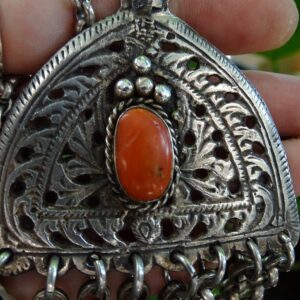 Berber Rare Antique Fine Silver Chain Pendant Necklace