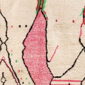 Berber Pink Abstract Handmade Wool Area Colorful Rug