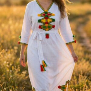 Berber Gandoura Dress Handmade Traditional Boho Chic Kaftan
