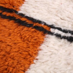 Berber Custom Wool Neutral Geometric Living Room Rug