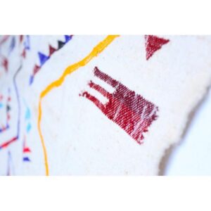 Berber Handmade Colorful Wool White Geometric Carpet Rug