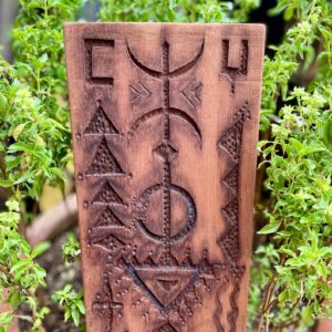 Berber Hand dark Carved Wooden Symbol Wall Art