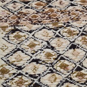 Amazigh Neutral toned Handmade Vintage Carpet - Wool Diamond Rug