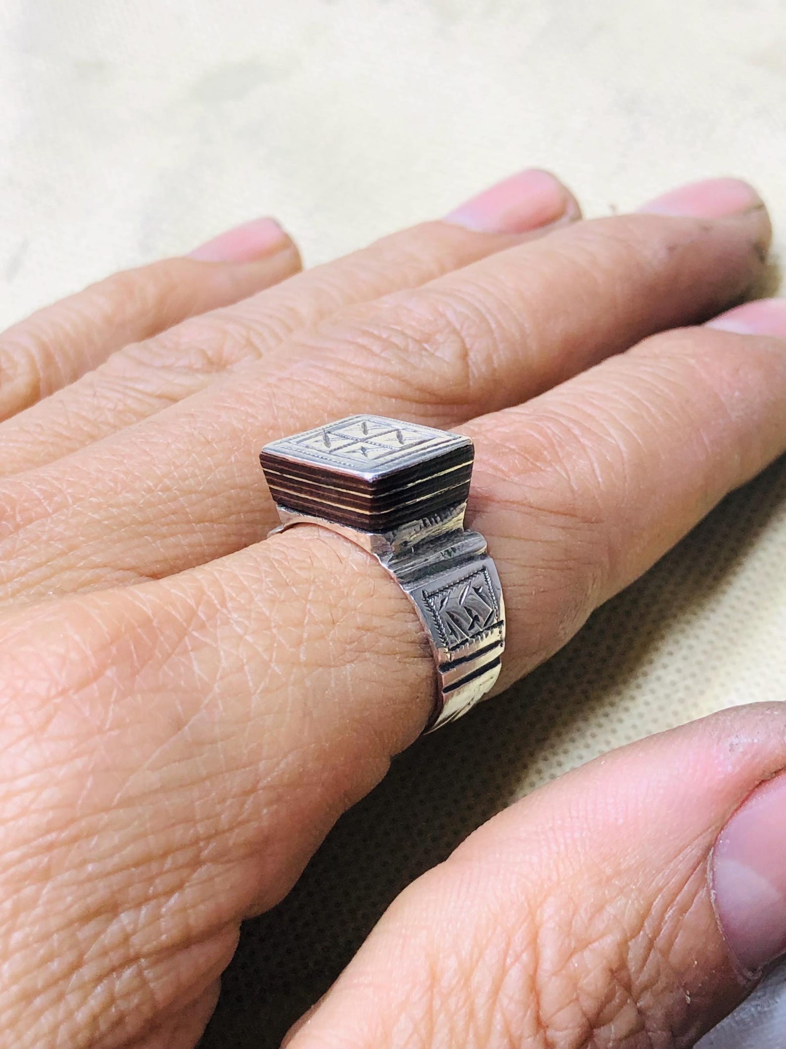 Amazigh Bague en argent Tribal Touareg Berbère Ring