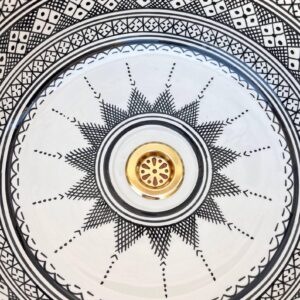 Amazigh Hand Painted Multiband Bathroom Sink Basin Ceramic Ring