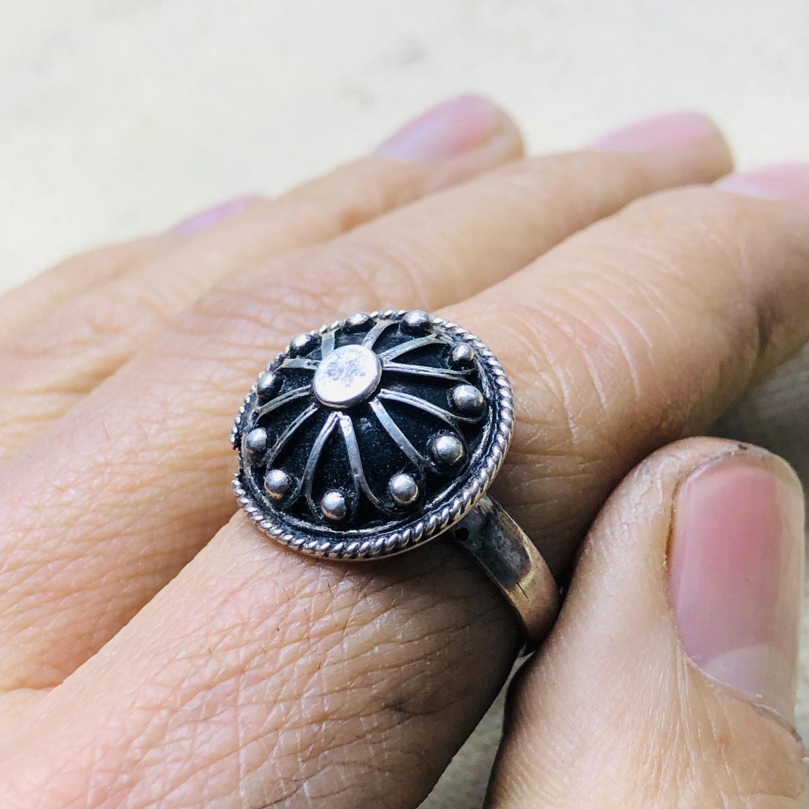 Amazigh Jewelry Traditionnels Marocains Ring Berbère Silver Handmade