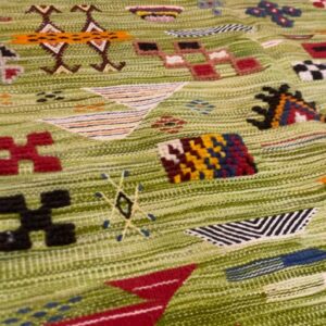 Berber Camel Wool Handmade Runner Rug With Tribal Motifs