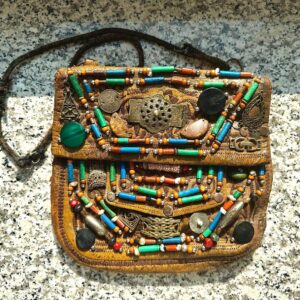 Berber Rare Vintage Leather Authentic Handmade Purse Bag