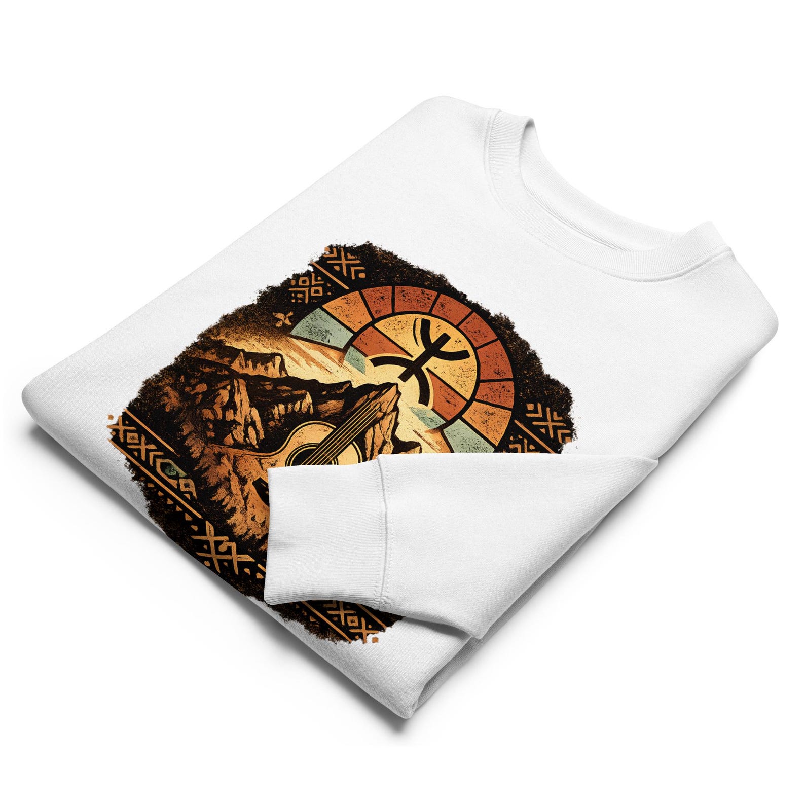 Amazigh Berber Yaz Symbol Unisex Sweatshirt Mountain Landscape Ring