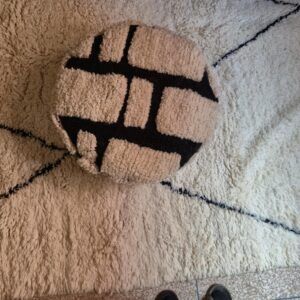Berber Handmade Beni Ourain Wool Ottoman Boho Pouf