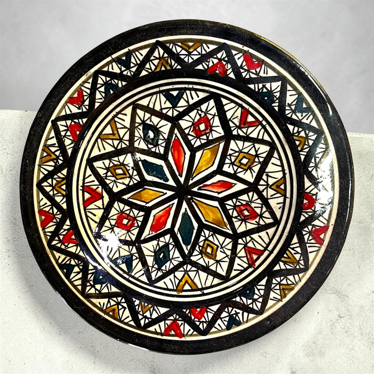 Berber Handmade Ceramic Traditional Design Decorative Wall Plate