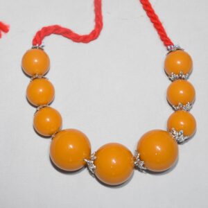Berber Amazigh Loban Yellow Amber Resin Tribal Bead Necklace