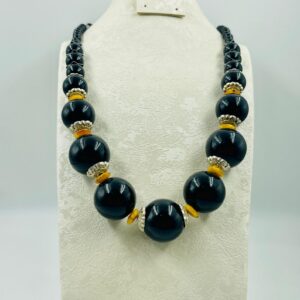 Amazigh Traditional Black Beaded Resin Handmade Berbere Necklace