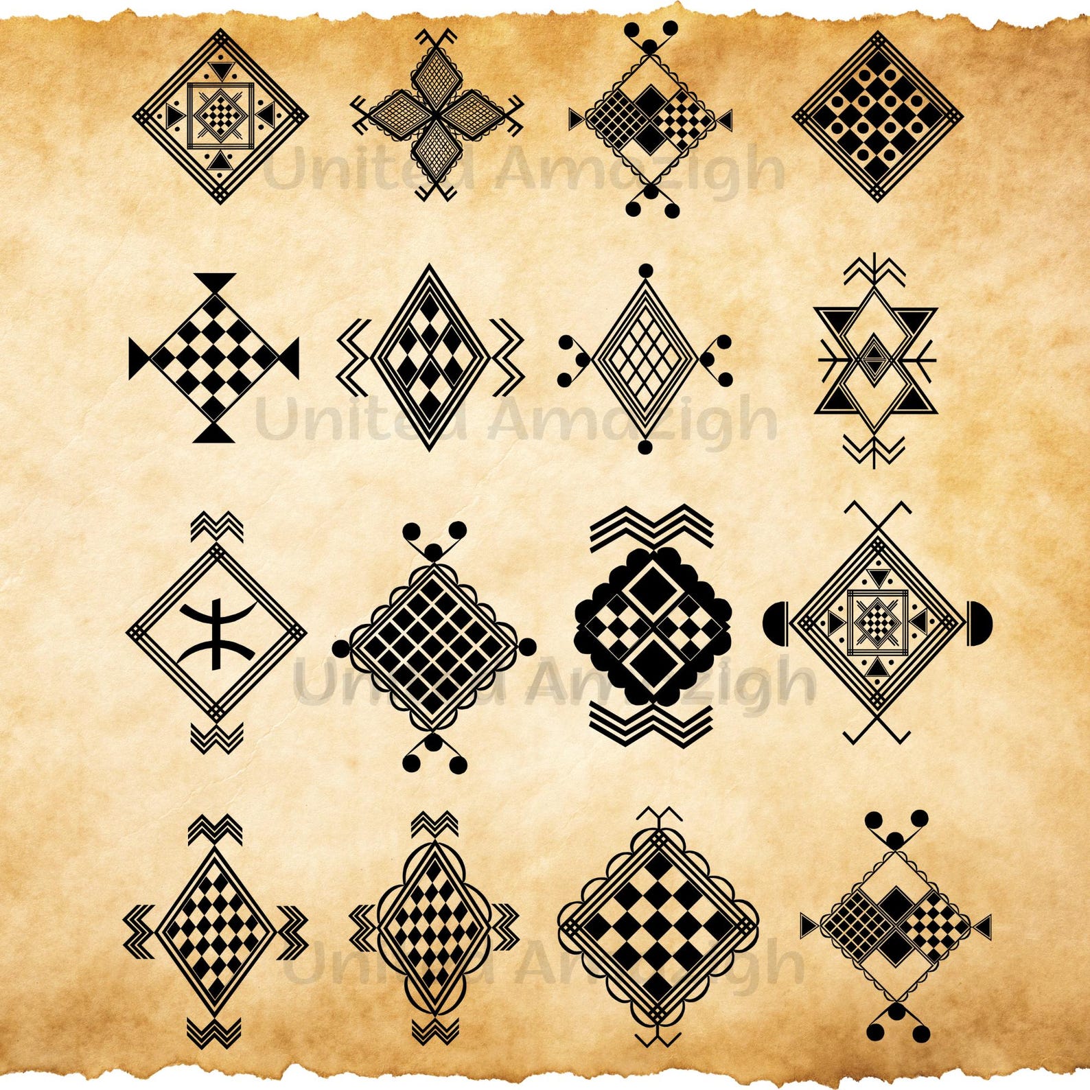 Berber Amazigh Kabyle Tattoo and Henna Pattern Digital Download