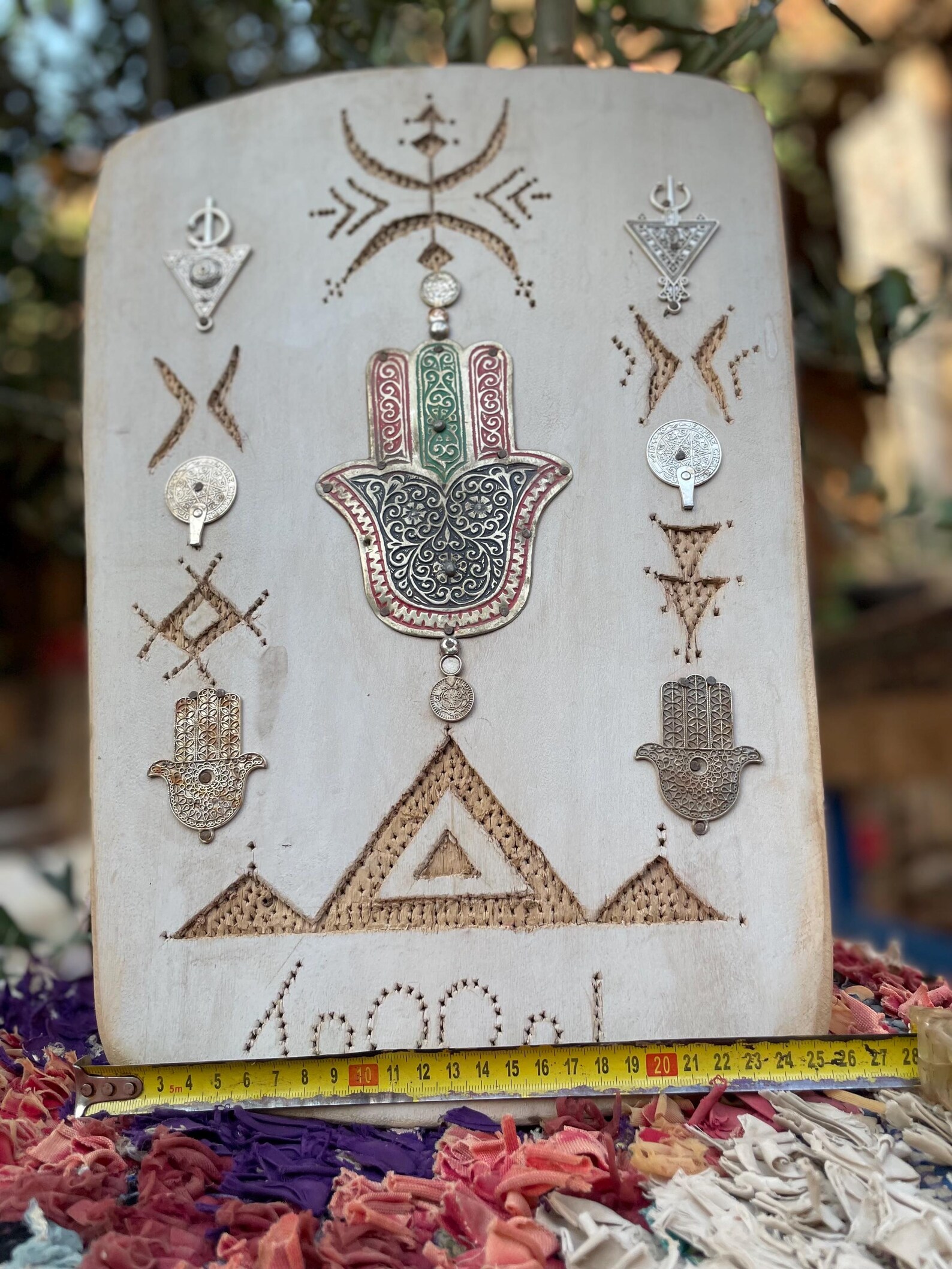 Berber Handmade Willow Wood Hamsa Wall Decor Symbols Boho Art