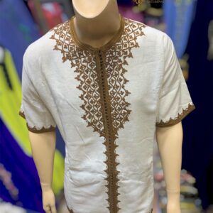 Amazigh Traditional Men’s Loulan s Elegant Beige Tunic