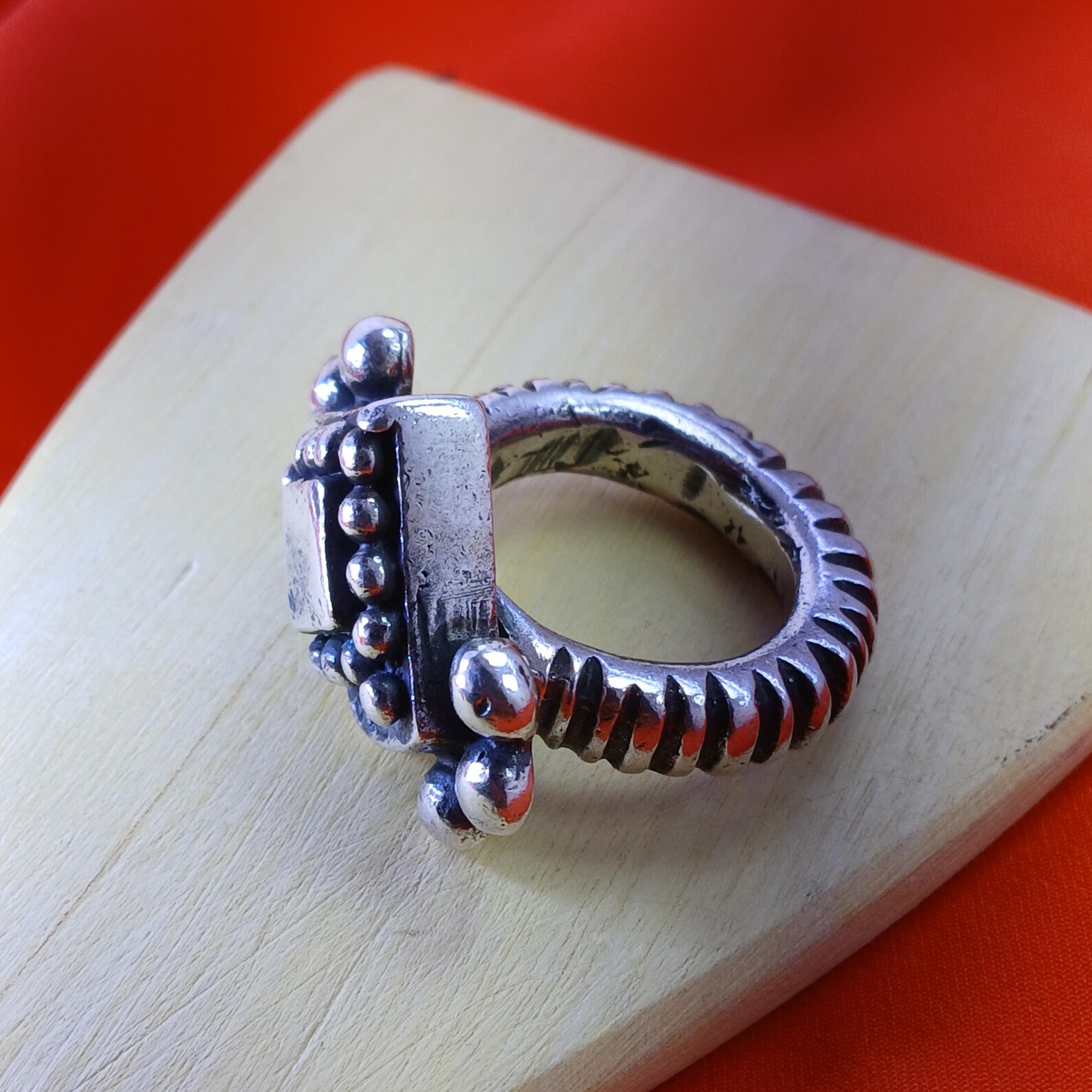 Handmade Berber Tuareg Solid Silver Engraved Bohemian Artisan Ring