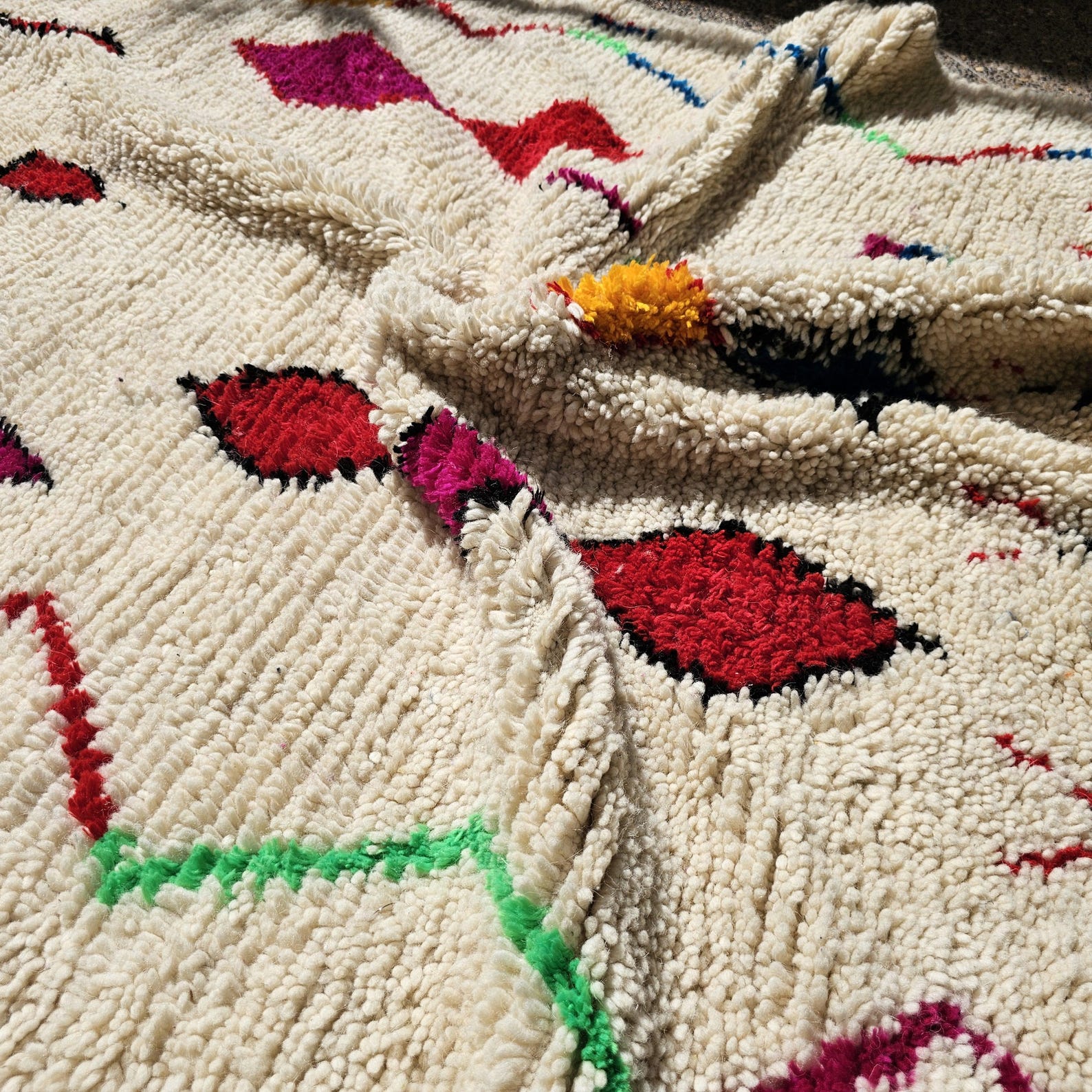 Berber Handmade Vintage Wool Boho Area Rug Neutral Decor