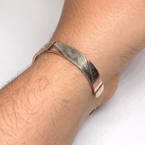 Handmade Amazigh Berber Tuareg Engraved Adjustable Brass Bangle Bracelet