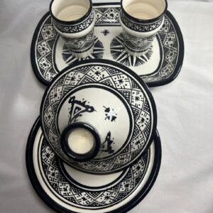 Berber serving table set water juice black Tagine