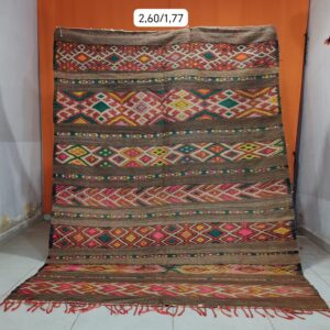 Berber Wool Handmade Kilim Colorful Geometric Large Rug
