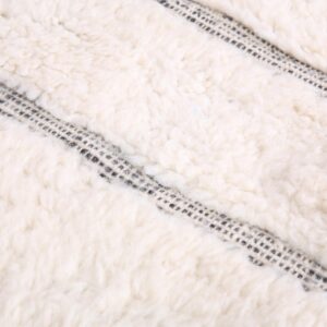 Berber Custom Design Wool Neutral Geometric Living Room Rug