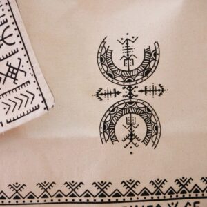 Amazigh AfusArt Cotton Canvas Bag with Symbolic Screen Print